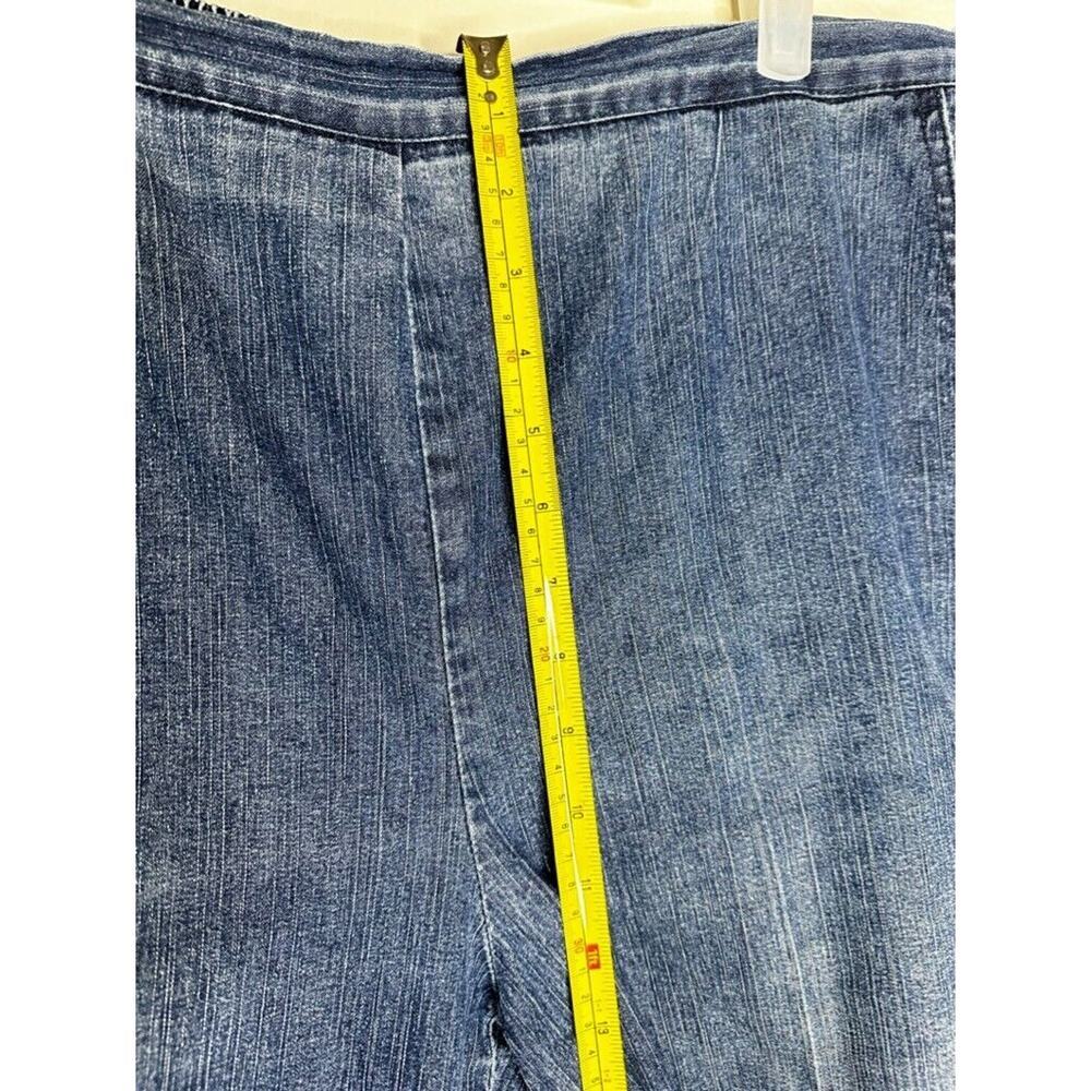 Alfred Dunner Jeans Womens 12 Blue Denim Pockets Wide Leg Pull On Pants - Picture 5 of 8